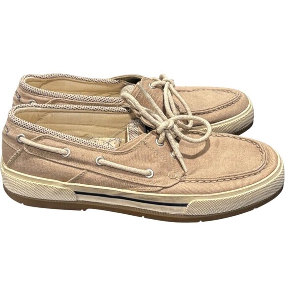 Op Spinnaker Mens Khaki Boat Shoes Size 11.5 Canvas Casual Footwear - Picture 4 of 7